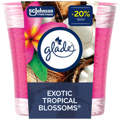 Glade Scented Candle, Aromatherapy Candle Air Freshener Infused with Essential Oils for Home Fragrance, 1-Wick, Exotic Tropical Blossoms