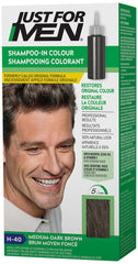 Just For Men Shampoo-In Color, Hair Color for Men with Keratin and Vitamin E for Stronger Hair - Medium-Dark Brown, H-40, Pack of 1