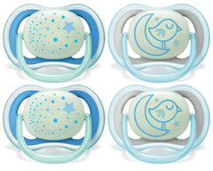 Philips Avent Ultra Air Nighttime Pacifier 6-18m, blue, 4 pack, SCF376/43