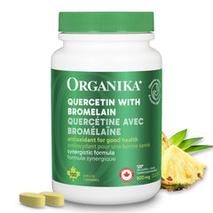 Organika Canadian-Made Quercetin with Bromelain- High Availability, Immune System Support, Allergy and Inflammation Support- 60tabs