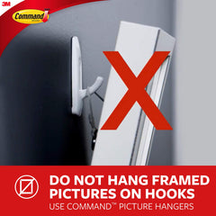 Command Sawtooth Picture Hangers, Damage Free Hanging Frame Hangers, No Tools Wall Hooks for Hanging Sawtooth Frames in Living Spaces, 3 White Picture Frame Hangers and 6 Command Strips