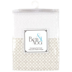 Ben & Noa Percale Change Pad with Terry Insert Sheet, Linen Mini Print