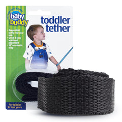 Baby Buddy Toddler Tether, Child Safety Leash, Toddler Travel Essential, Child and Baby Tether Strap for Walking, Safety Walking Guide for Children and Parents, Black, 1 Count