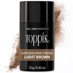TOPPIK Hair Building Fibers for Instantly Fuller Hair, Light Brown, 12 g, Fill In Fine or Thinning Hair, Instantly Thicker Looking Hair, 9 Shades for Men & Women