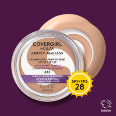 Covergirl - Simply Ageless Instant Wrinkle Defying Foundation With Hyaluronic Complex, Vitamin C, and Niacinamide - SPF 28, 100% Cruelty-Free