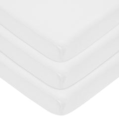 American Baby Company Pack of 3 100% Natural Cotton Jersey Knit 18 x 36 Cradle Sheet, Fitted, White, Soft Breathable, for Boys and Girls