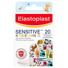 ELASTOPLAST Sensitive Kids Bandages for Wound Care and First Aid Kit, Extra Skin-Friendly Hypoallergenic Bandages, Bacteria Shield, Painless Removal, Latex Free, First Aid Supplies, 2 Sizes, 20 Strips