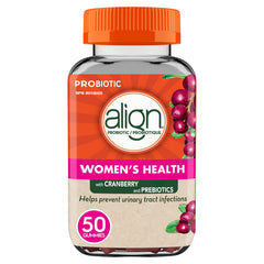 Align Women's Health Prebiotic + Probiotic Gummies, Helps Prevent Urinary Tract Infections, Cranberry Flavoured, 50 Gummies