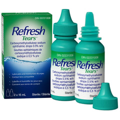 REFRESH TEARS Ophthalmic Solution, Lubricant Eye Drops For Dry Eye Relief, Compatible With Lenses 2 X 15ml