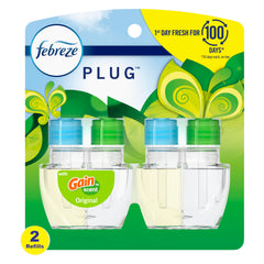 Febreze NOTICEables Plug In Air Freshener Refill, Odor Eliminator, Gain Original 52mL - Packaging May Vary