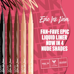 NYX Professional Makeup Epic Ink Liner, Waterproof Liquid Eyeliner, Flake Resistant & Smudge-Proof Formula, Flexible Brush Tip, Intense Pigment, Matte Finish, Shade: Milk Chocolate (Medium Brown)