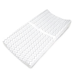 American Baby Printed 100% Natural Cotton Jersey Knit Fitted Contoured Changing Table Pad Cover for Boys and Girls - Soft Breathable, Grey Zigzag, Single