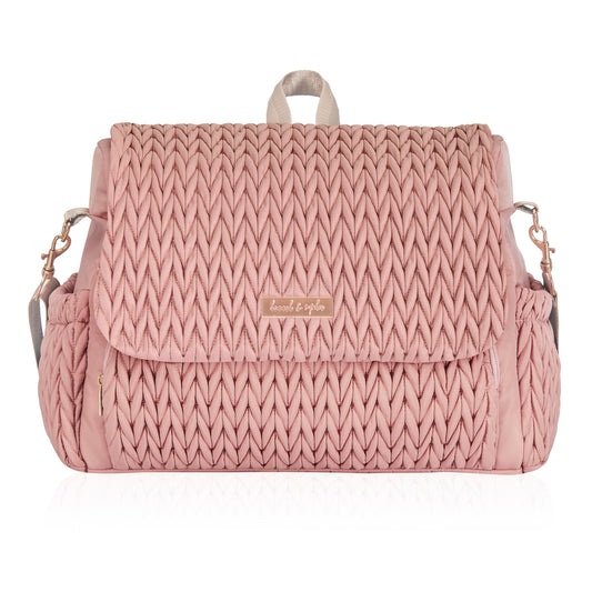Hannah&Sophia Belle Convertible Diaper Backpack & Messenger Bag in Rose Pink