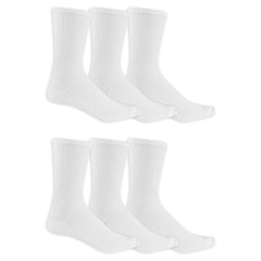 Dr. Scholl's Men's Diabetes & Circulator Socks-4 & 6 Pair Packs-Non-Binding Moisture Management, White - Crew (6 Pairs), 7-12