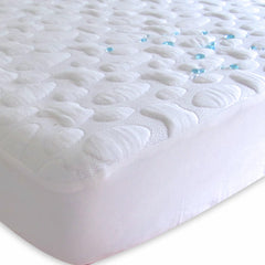 40-Winks Natural Tencel Pebble Puff Crib Mattress Pad Protector, White, Small