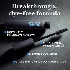 Just for Men 1-Day Beard & Brow Color, Temporary Color for Beard and Eyebrows, For a Fuller, Well-Defined Look, Up to 30 Applications, Black (1 Count)