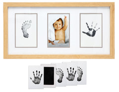Kate & Milo Babyprints Newborn Handprint and Footprint Baby Frame Kit, Gender-Neutral Baby Keepsake, Classic Wooden Nursery Décor