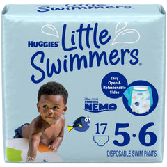 HUGGIES Swim Diapers, Size 5-6 Large, Huggies Little Swimmers Disposable Swimpants, 17 ct ( Packaging may vary )