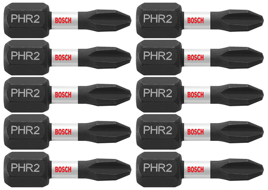 Bosch ITPH2R102 2 Pc. Impact Tough 1 In. Phillips #2R (Reduced) Insert Bits