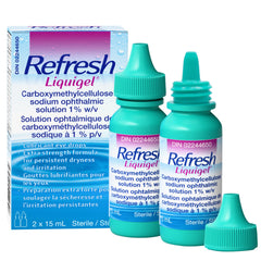 Refresh Liquigel Ophthalmic Solution, Lubricant Eye Drops, Persistent Dryness, and Irritation, 2x15ml