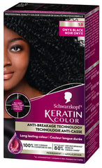Schwarzkopf Keratin Color Permanent Hair Color, 1.0 Onyx Black, 1 Application - Salon Inspired Permanent Hair Dye, for up to 80% Less Breakage vs Untreated Hair and up to 100% Gray Coverage