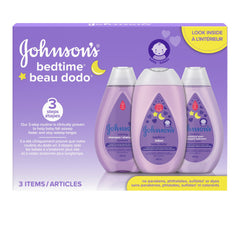 Johnson's Baby Bedtime Gift Set, 3 count, Moisturizing Lotion and Cream for Dry Skin, Baby Wash, Baby Shampoo (3 X 400ml)