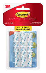 Command Decorating Clip Value Pack, Mini, Clear, 40 Clips 48 Mini Strips