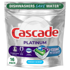 Cascade Dishwasher Detergent Pods with Dishwasher Cleaner, Platinum Actionpacs Dishwasher Pods, Lemon Scent, 39 Count