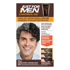 Just For Men Control GX Grey Reducing 2-in-1 Shampoo and Conditioner, Gradual Hair Color for Men, Stronger and Healthier Hair, 118ml - Pack of 1, Packaging May Vary