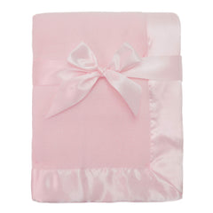 TL Care Fleece Blanket with Silk-Like Satin Trim, Soft, Warm & Cozy, Pink, 30" x 40" for Boys and Girls, Perfect for Baby Carrier, Stroller, Travel and Gifting