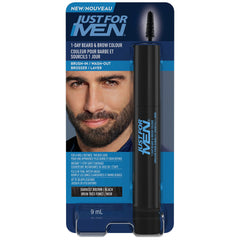 Just for Men 1-Day Beard & Brow Color, Temporary Color for Beard and Eyebrows, For a Fuller, Well-Defined Look, Up to 30 Applications, Darkest Brown-Black (1 Count)