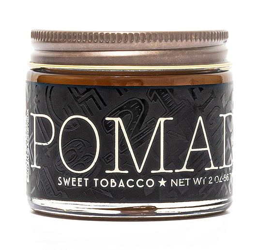 18.21 Man Made Hair Pomade for Men with High Shine Finish, Sweet Tobacco, 2 oz - Premium Non-Greasy Hair Pomades for Straight, Curly, Wavy Hair Styles - Strong, Long-Lasting Male Hair Styling Products