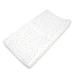 American Baby Printed 100% Natural Cotton Jersey Knit Fitted Contoured Changing Table Pad Cover for Boys and Girls - Soft Breathable, Taupe Triangle, Single
