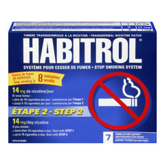 Habitrol Step 2 Nicotine Patches, Smoking Cessation Aid, 14 mg of Nicotine, 7 count