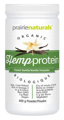 Prairie Naturals Organic Raw Hemp Protein - French Vanilla Flavour 400 gram