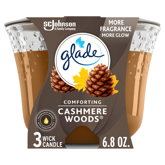 Glade Candle, Cashmere Woods, 3 Wick, 6.8 Ounce (Pack of 1)