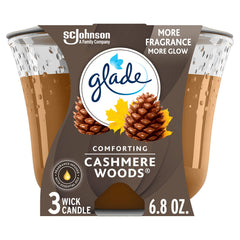 Glade Candle, Cashmere Woods, 3 Wick, 6.8 Ounce (Pack of 1)