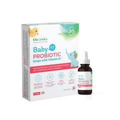 Organika Baby Probiotic Drops with Vitamin D- Soothe Colic, Reduce Fussing, Aid in Growth and Development- White, 7.5 ml (Pack of 1)