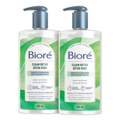 Bioré Clean Detox Gentle Face Cleanser, for Normal to Combination Skin | Dermatologist Tested, Fragrance Free, Cruelty Free (Pack of 2)