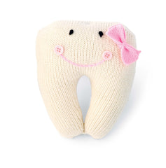 Mud Pie Knit Tooth Pillow, Pink