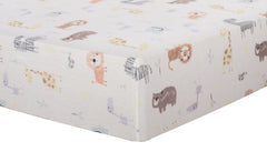 Trend Lab Deluxe Flannel Fitted Crib Sheet, Crayon Jungle