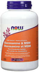 NOW Supplements, Glucosamine and MSM Plus Chondroitin Vegetable Capsules, 180 Count