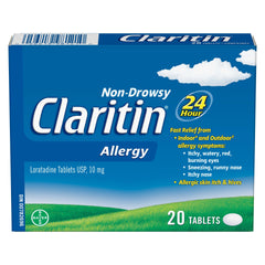 Claritin Allergy Medicine, 24-Hour Non-Drowsy Relief 10 mg, 20 Tablets
