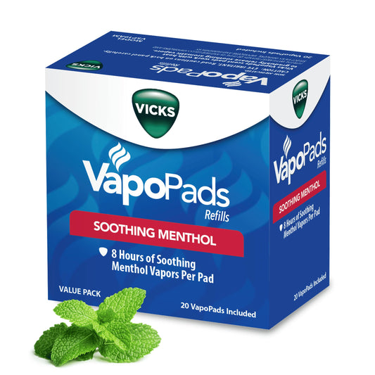 Vicks VapoPads Original Menthol Scent - Vapor Pads Refill for Vicks Humidifiers and Steam Inhalers, Scent Pads for Congestion and Cough Relief, 20-Pack, Box Color May Vary