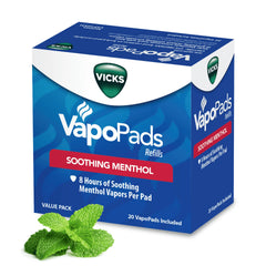 Vicks VapoPads Original Menthol Scent 20 Pad Refill Pack, White, 20 Count