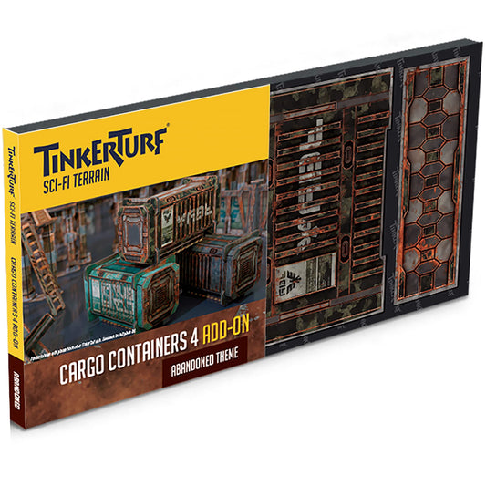 TinkerTurf Sci-Fi Terrain: Cargo Containers 4 Add-On, 3 Containers Included, Neutral Theme, Modeular Design, Easy Storage, Virtually Limitless Setups