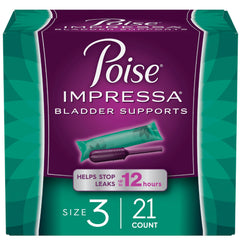 Poise Impressa Incontinence Bladder Supports for Bladder Control, Size 3, 21 Count
