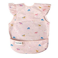 Tiny Twinkle Mess Proof Baby Bib Waterproof Toddler and Baby Apron Bib Machine Washable Unicorn Confetti