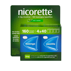 Nicorette Lozenges Stop Smoking Aid with 4mg Nicotine for Heavy Smokers - Discrete Smoking Cessation Products, Sucrose-Free, Dissolves to Relieve Cravings & Withdrawal, Mint, 160 count
