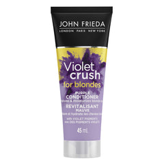 John Frieda Violet Crush Purple Conditioner for Brass Repair of Natural, Colour-Treated, and Bleached Blonde Hair | Neutralizes Brassiness and Yellow tones | Cool tone blonde | Purple Pigments | Travel Size (45 mL)